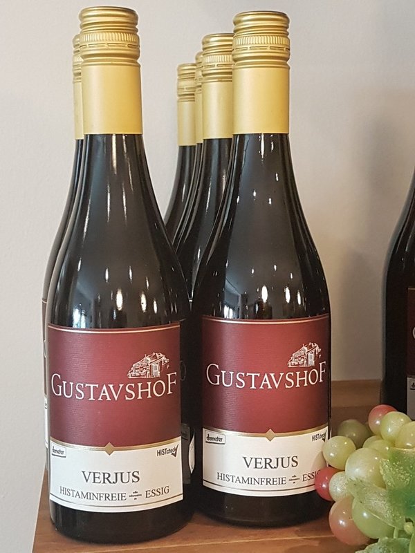 Verjus, histaminfrei, Demeter - Weingut Gustavshof - in den Größen 0,25 l und 0,75 l