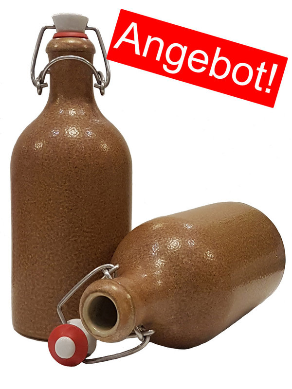 Steinzeug Flasche mit Bügelverschluß 500 ml