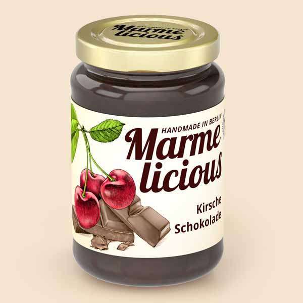 Kirsche Schokolade - Fruchtaufstrich aus Berlin - Marmelicious - 240 g