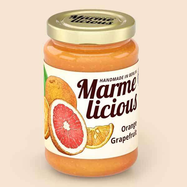 Orange Grapefruit - Fruchtaufstrich aus Berlin - Marmelicious - 240 g