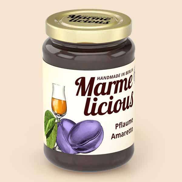 Pflaume Amaretto - Fruchtaufstrich aus Berlin - Marmelicious - 240 g