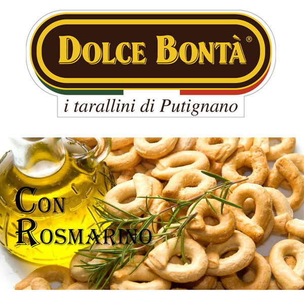 Taralli Pugliesi mit Rosmarin - italienisches Brotgebäck aus Apulien 500 g