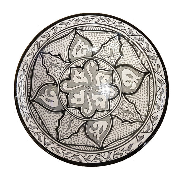 Handgefertigte Keramikschale aus Marokko, Ø 37 cm