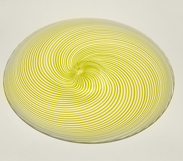 Glasteller - Spiraldekor in Lindgrün und Transparent