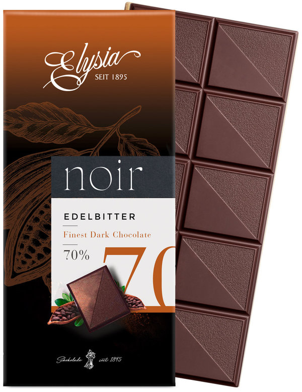 Elysia Noir Finest Dark Chocolate 70 % - Edel-Bitterschokolade
