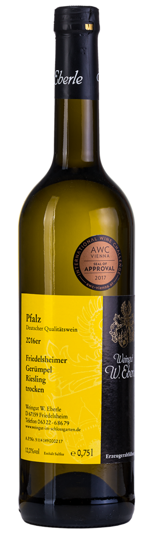 Friedelsheimer Gerümpel Riesling trocken, Qualitätswein Pfalz - Weingut Eberle - 0,75 l